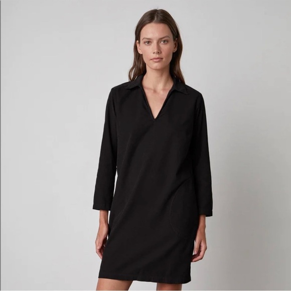 Velvet Gram & Spencer Lana Corduroy Shirt Dress Long Sleeves Mini Black - Picture 14 of 14